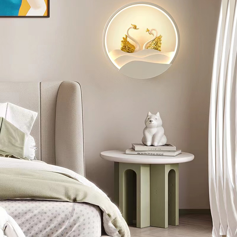 奶油风2025新款壁灯床头灯简约现代创意过道楼梯间墙壁儿童房灯具 - 图3