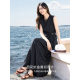 XWI Xinwei Travel Vacation Style Sleeveless Suit Women's 2026 Summer T-shirt Button Design Floral Skirt Set two-piece