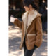 Xinwei ຫນັງປີ້ນກັບກັນໄດ້ແລະ faux fur ເສື້ອ jacket ຫນຶ່ງສິ້ນ
