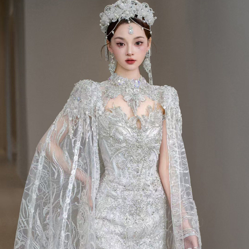 奢华主婚纱宫廷修身2024新款轻气质迎宾礼服法式鱼尾裙抹胸订婚裙,淘宝优惠券,粉丝福利购,淘宝优惠卷