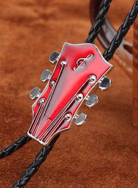 街拍夜店红色舞台表演领结项链