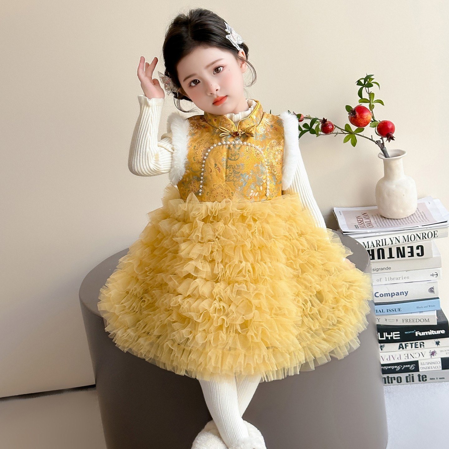 女童连衣裙繁花儿童秋冬季拜年服过年衣服新年国风女宝宝裙子冬装,淘宝优惠券,粉丝福利购,淘宝优惠卷