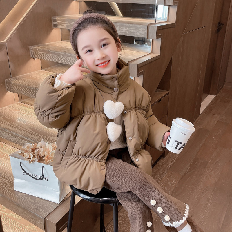 女童保暖爱心羽绒服2025新款儿童冬季加厚女宝宝冬装外套短款洋气,淘宝优惠券,粉丝福利购,淘宝优惠卷