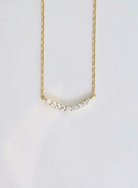 日韩S925纯银镀14K金微镶锆石项链女时尚个性百搭小众轻奢锁骨链