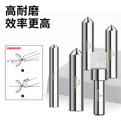 台湾besdia一品金刚笔砂轮修整器洗石笔磨床修砂轮整形尖头修刀 - 图0