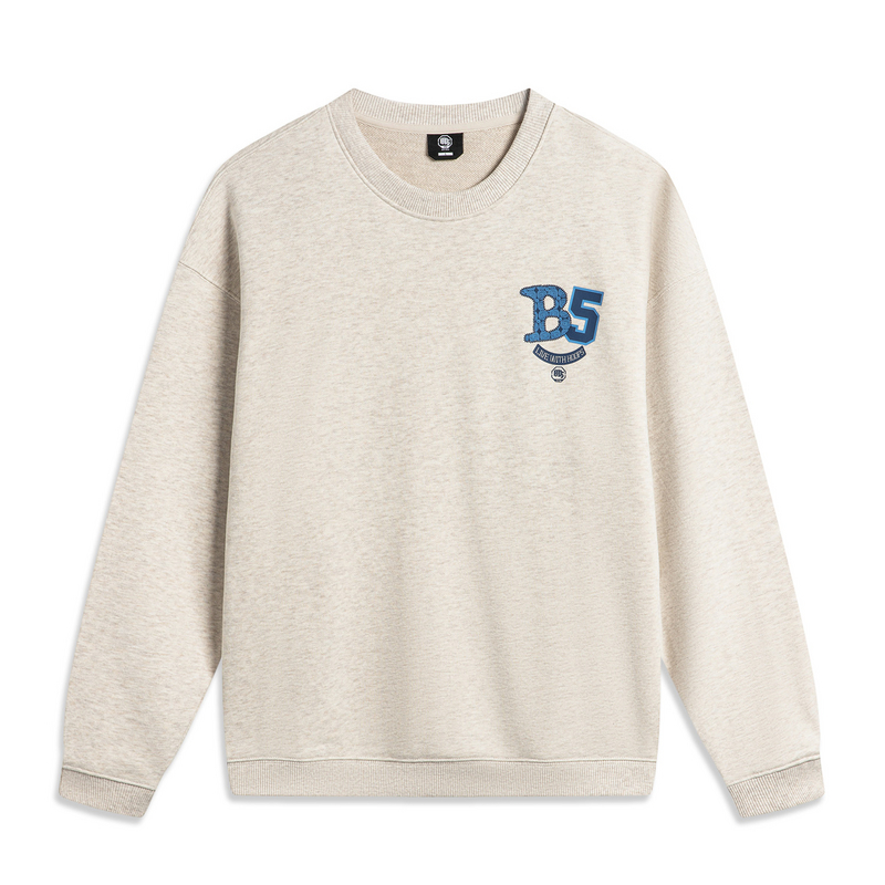 李宁卫衣男春季篮球系列时尚透气宽松套头无帽卫衣AWDU383--B品 - 图1