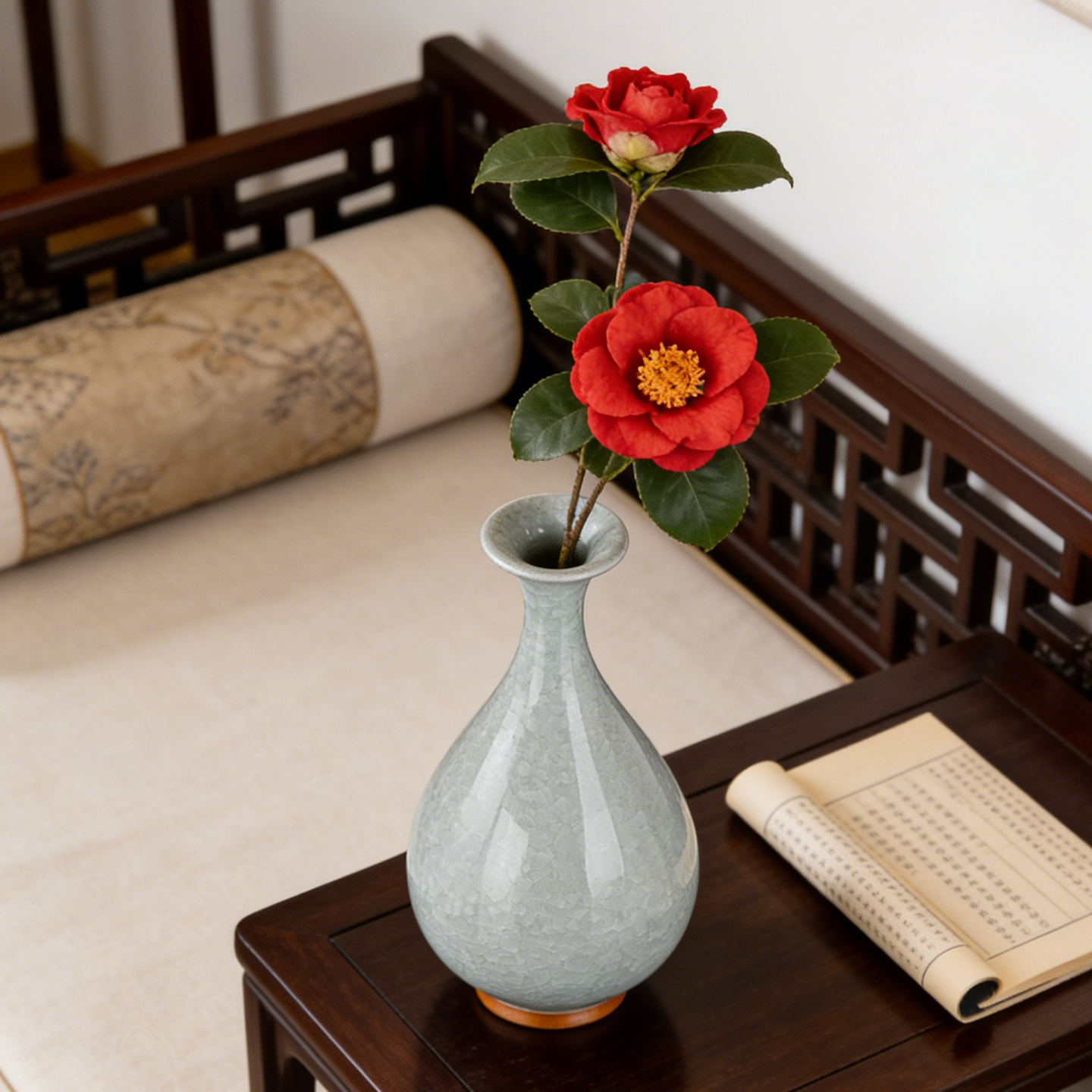 景德镇陶瓷器宋式美学客厅插花电视柜玄关花瓶桌面装饰摆件高级感,淘宝优惠券,粉丝福利购,淘宝优惠卷