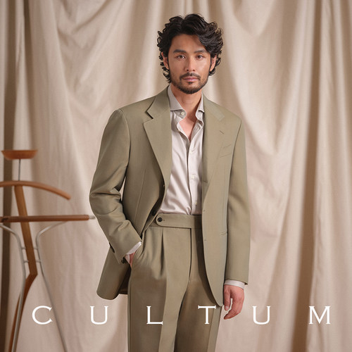 【solaro变色龙】CULTUM意式澳洲春秋羊毛西服套装男商务休闲西装 - 图1