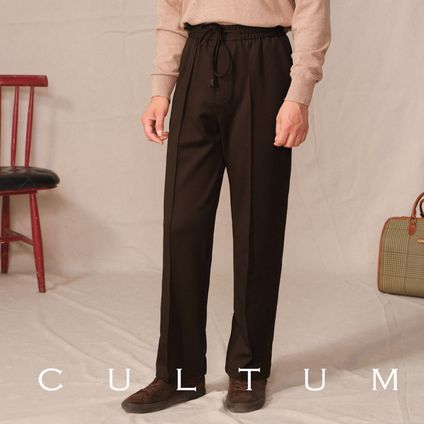 【免烫易打理】CULTUM商务差旅立体直筒剪裁针织抽绳长裤男休闲裤,淘宝优惠券,粉丝福利购,淘宝优惠卷