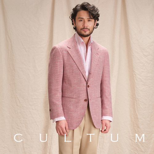 【经典千鸟格 舒适透气】CULTUM意式春夏半里休闲西装西服外套男 - 图0