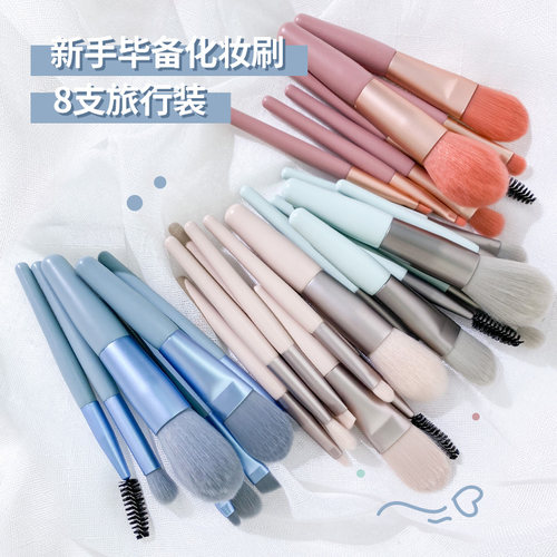 化妆刷全套8支初学者旅行刷子眼影刷高光腮红刷平价学生美妆工具 - 图1