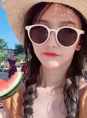 复古眼镜白色小框街拍网红同款