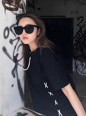 圆脸显瘦白色太阳镜周扬青同款