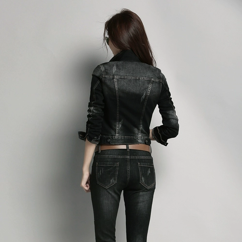 Весенняя джинсовая юбка, куртка, лонгслив, штаны, комплект, европейский стиль, коллекция 2023, в корейском стиле