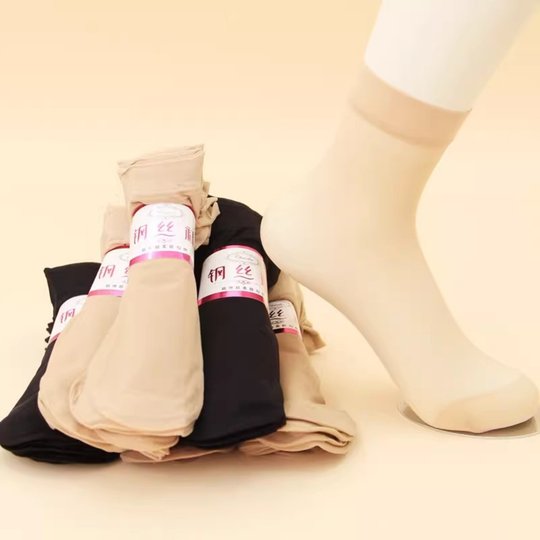 短丝袜女士薄袜子肉丝新款女款短加厚黑色透明妈妈爆款短款短袜冬