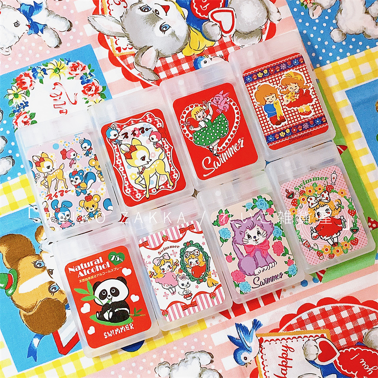 现货 日本swimmer昭和复古图案卡片式手部75%酒精除菌喷雾25ml,淘宝优惠券,粉丝福利购,淘宝优惠卷