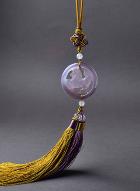 天然玛瑙马到成功挂件平安扣吊坠车挂马到功成玉髓男女饰品礼物