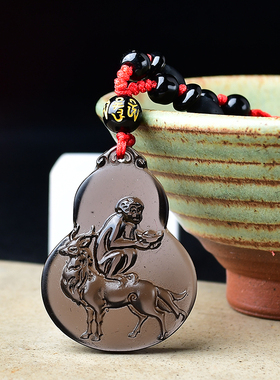 淘运灵阁白泽封侯吉吊坠属蛇人吉祥佩戴物2026马年黑曜石葫芦项链