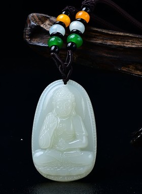 和田玉生肖属牛虎守护神玉坠