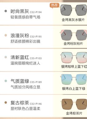 新款网红墨镜女金属大框偏光男