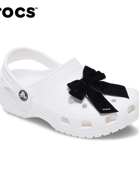 Crocs卡骆驰智必星配件洞洞鞋花黑色蝴蝶结