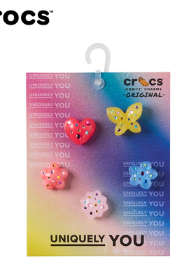 Crocs卡骆驰智必星配件洞洞鞋花 玲珑宝石花朵五件套