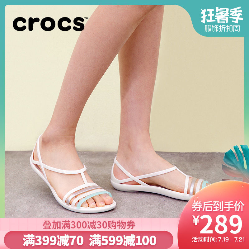 Crocs卡駱馳女鞋 涼鞋女夏 伊莎貝拉夏日平底鞋休閒涼鞋|202465