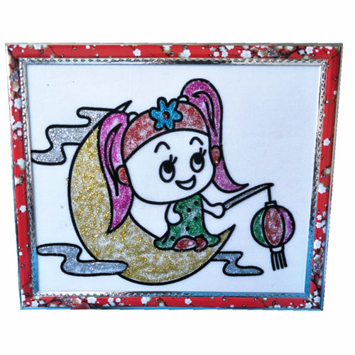 儿童金粉画20乘24diy手工制作丙烯颜料水彩画涂鸦画沙画雪花泥画 - 图3