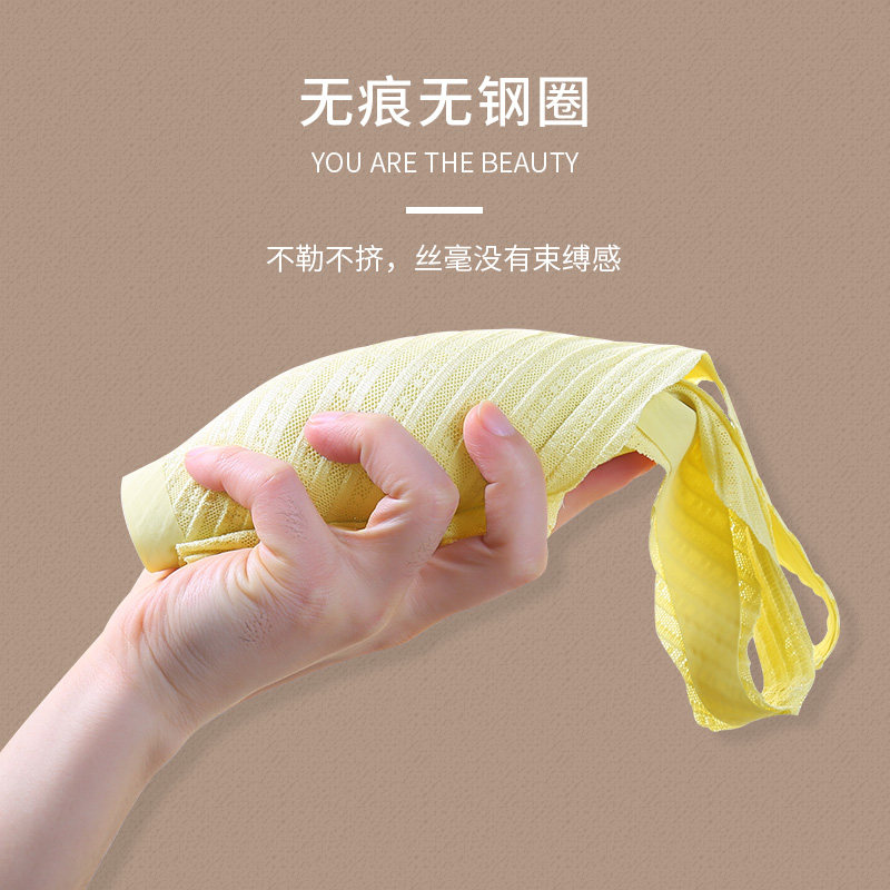 无痕夏季蕾丝运动背心大胸显小文胸 玫瑰柏拉图文胸