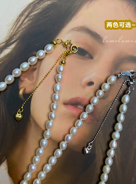 玫瑰的故事刘亦菲同款珍珠项链天然淡水珍珠小米珠高品质S925银扣