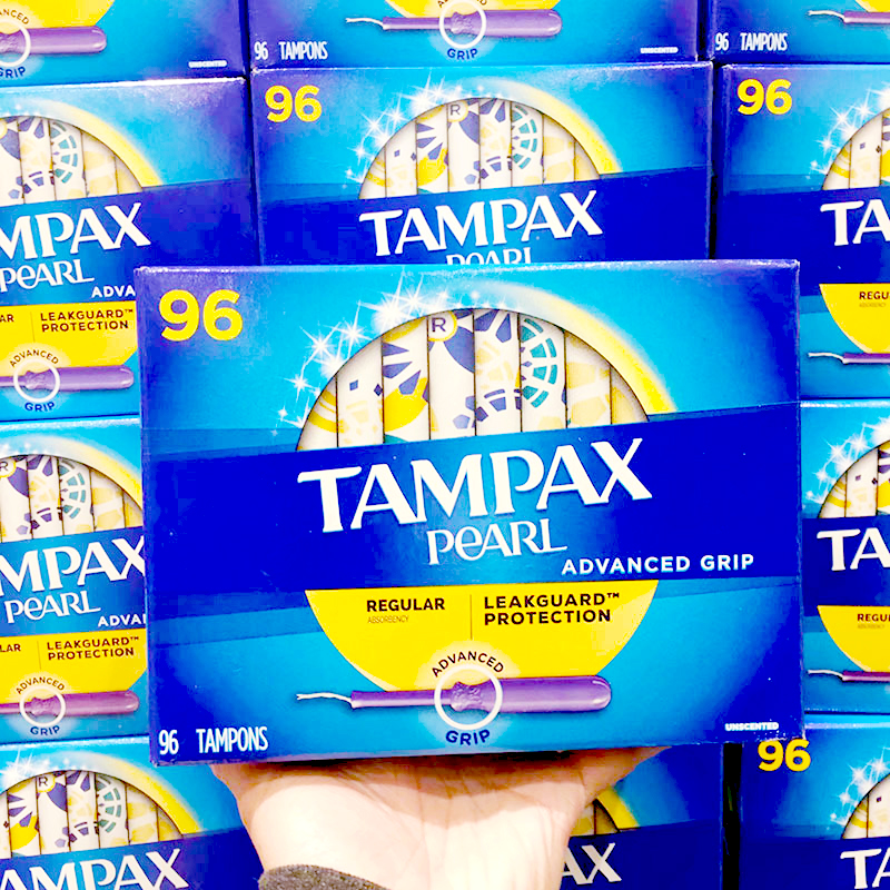 美国直邮Tampax丹碧丝塑料导管内置卫生棉条普通超大混合流量96支 - 图1