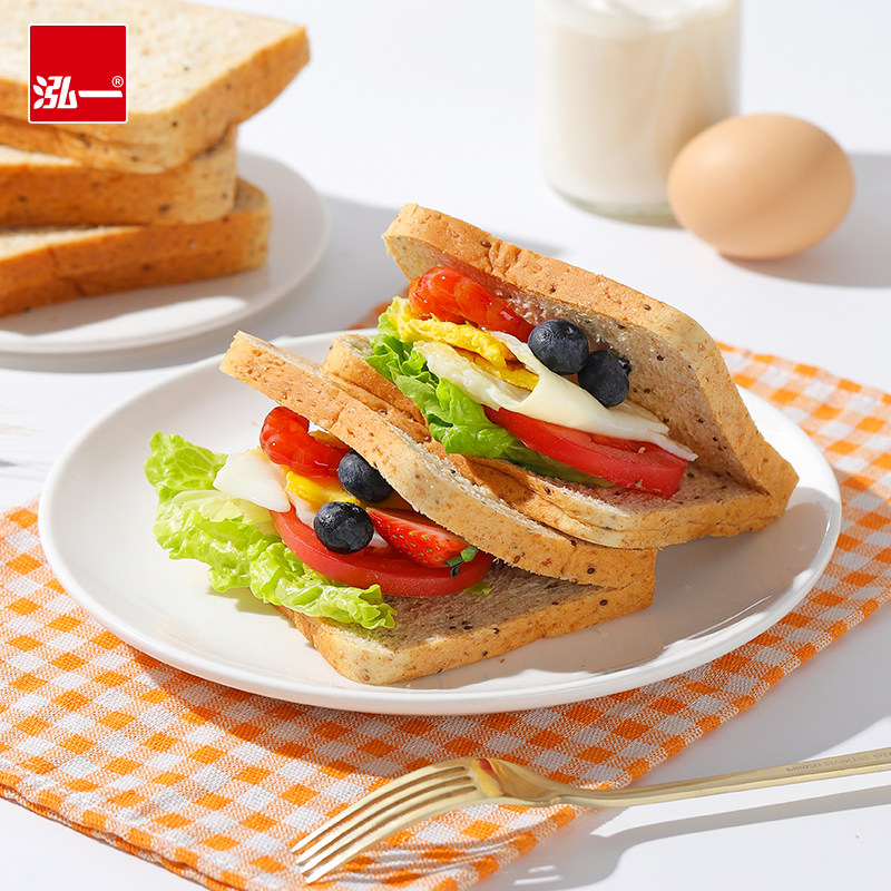 【任选3箱】泓一早餐面包吐司整箱健康全麦饱腹夜宵解馋点心零食