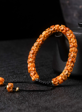 龙脊牦牛骨手串文玩龙骨佛珠手链