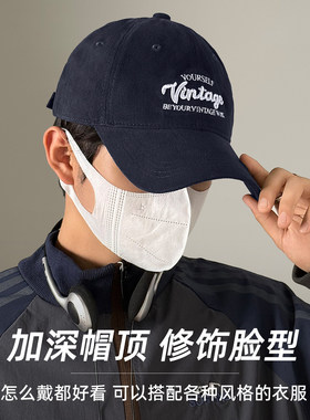 字母刺绣棒球帽男冬宽檐鸭舌帽