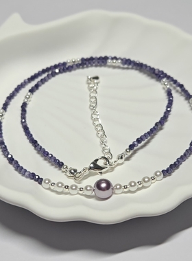 静的手作小店锆石珍珍细项链锁骨链成品