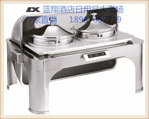 KINGO新款南洋精工牌可调温可视镀全钢圆形自助餐炉布菲炉6501 - 图2