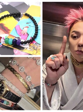 权志龙同款黑曜石手链高级感