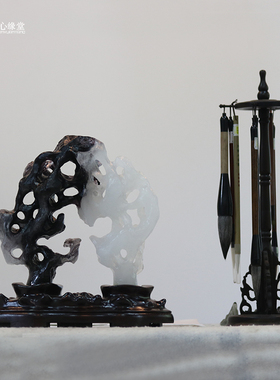 琉璃水墨假山中式风办公室太湖石