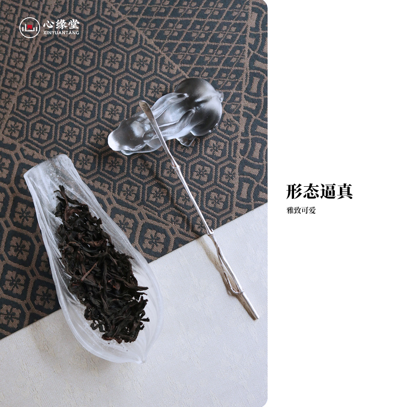 心缘堂 琉璃摆件【茶宠茶搁笔架卧兔】 茶具配件创意茶具茶席布景