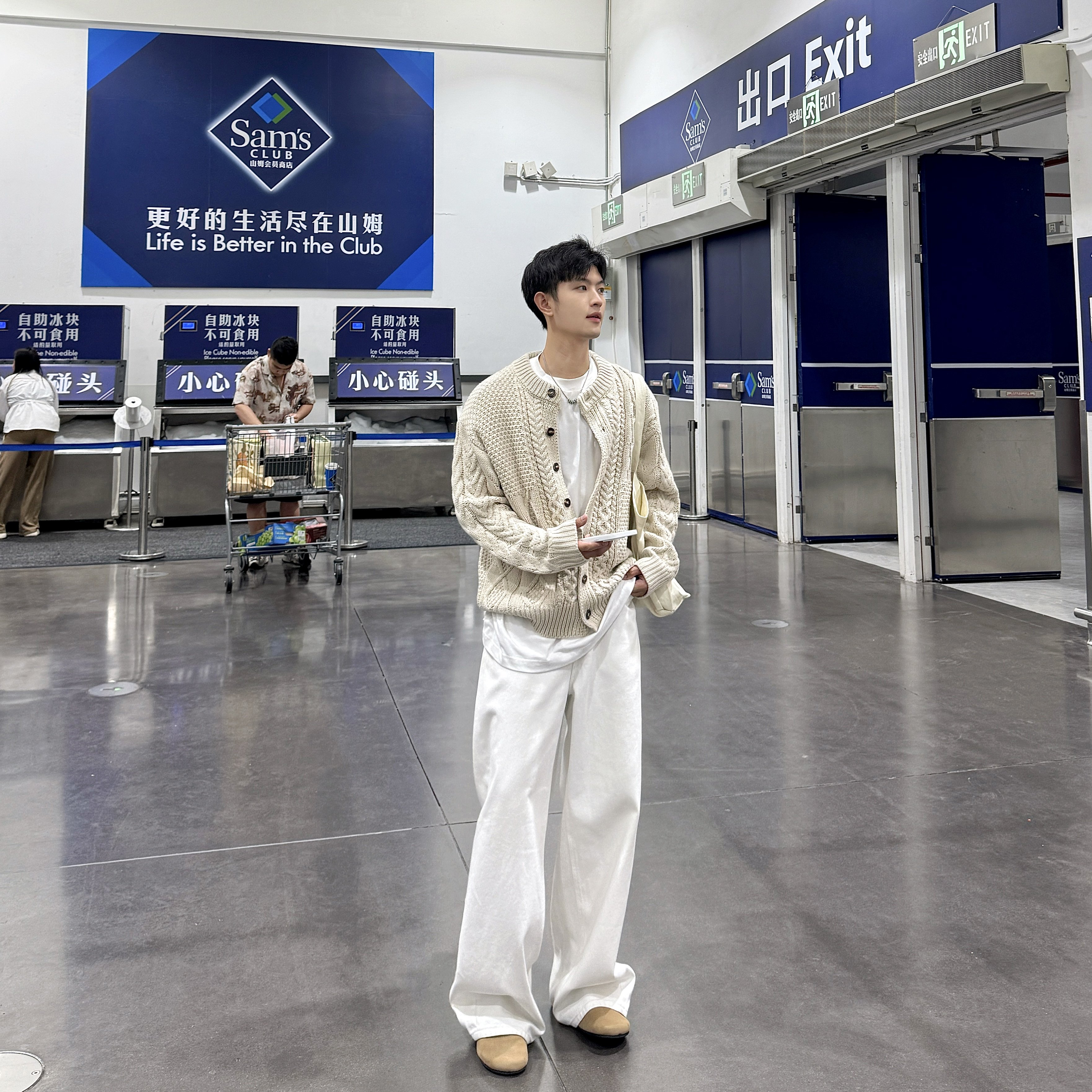 飞型记美式复古麻花慵懒感针织开衫外套男宽松休闲百搭设计感毛衣,淘宝优惠券,粉丝福利购,淘宝优惠卷