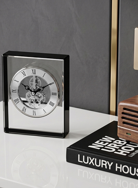 简约现代水晶手工桌面时钟表摆件