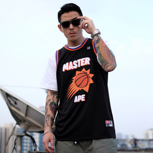 Masterape太阳69美式街头国潮球衣夏季篮球运动背心nba复古新面料 - 图2