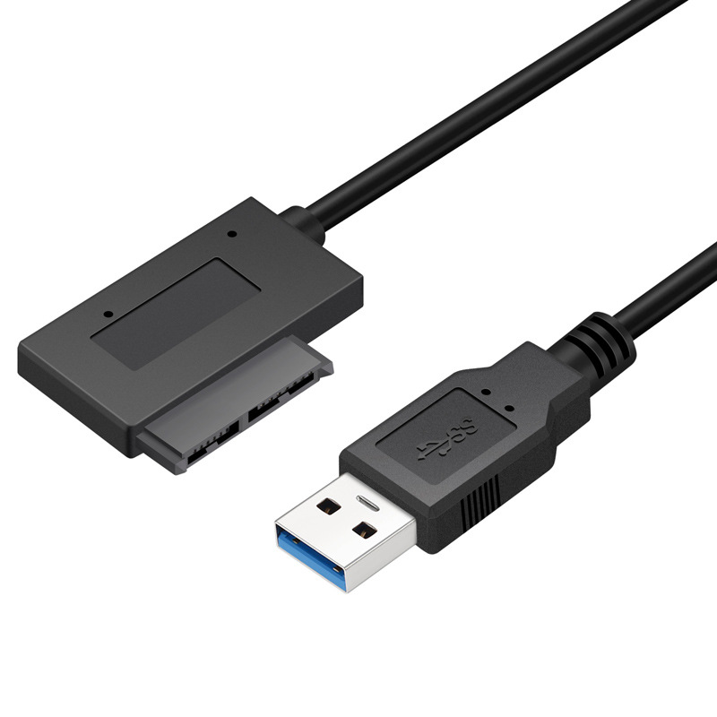 CY辰阳弯头 USB 3.0 Slimline SATA 7+6 易驱线 SATA笔记本光驱用