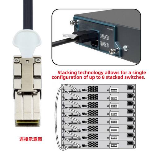 CY 适用CISCO思科CAB-STK-E 0.5M 堆叠线 用于2960-XR系列交换机 - 图1