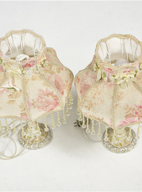 蕾丝印花布艺创意公主灯饰卧室客