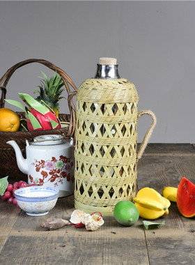 茶瓶竹编外壳热水瓶家用老式暖壶