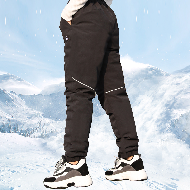 儿童羽绒裤冬季外穿三防新款裤男女童加厚羽绒裤防风滑雪EIDT6558