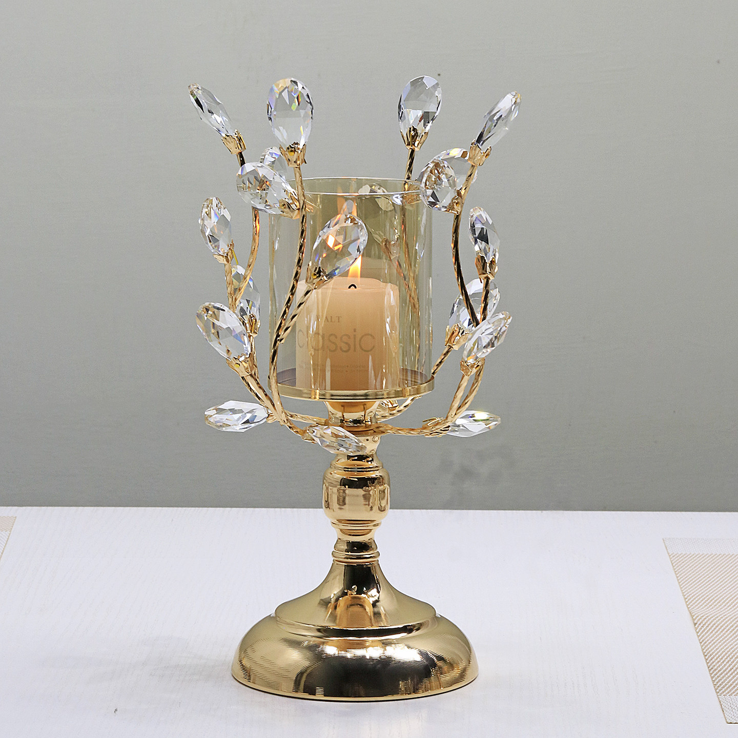 轻奢水晶烛台摆件香薰蜡烛台简约式欧式浪漫餐桌烛光晚餐道具装饰,淘宝优惠券,粉丝福利购,淘宝优惠卷