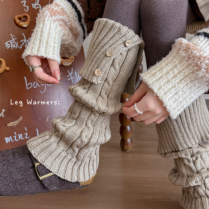 【超宽松】40厘米秋冬加厚灰色纽扣翻边堆堆袜套堆堆袜女叠穿腿套,淘宝优惠券,粉丝福利购,淘宝优惠卷