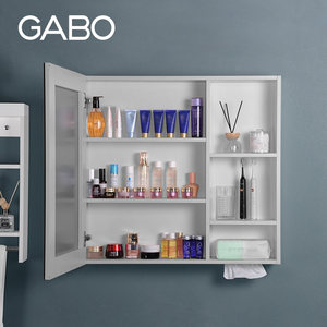 观博gabo 简约浴室柜组合小户型卫生间岩板洗漱台镜柜盆挂墙式C60
